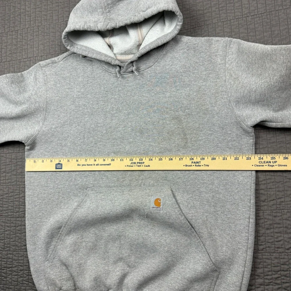 Carhartt Hoodie Men Medium Gray Sweatshirt‎ Original Fit Workwear Distressed